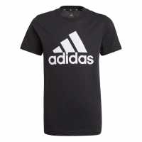 Adidas Детска Тениска Logo T Shirt Junior Blk/Wht BOS Детски тениски и фланелки