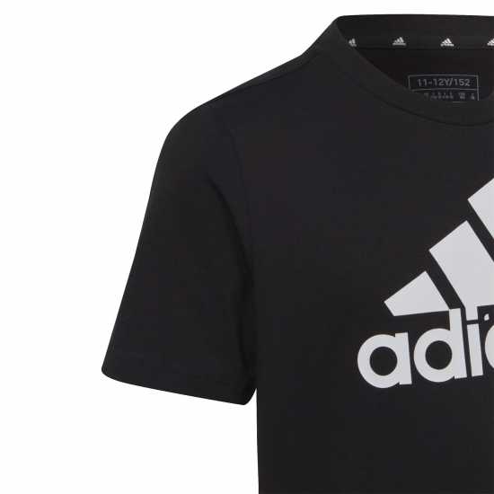 Adidas Детска Тениска Logo T Shirt Junior Blk/Wht BOS Детски тениски и фланелки