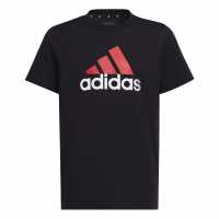 Adidas Детска Тениска Logo T Shirt Junior Blk Red BOS Детски тениски и фланелки