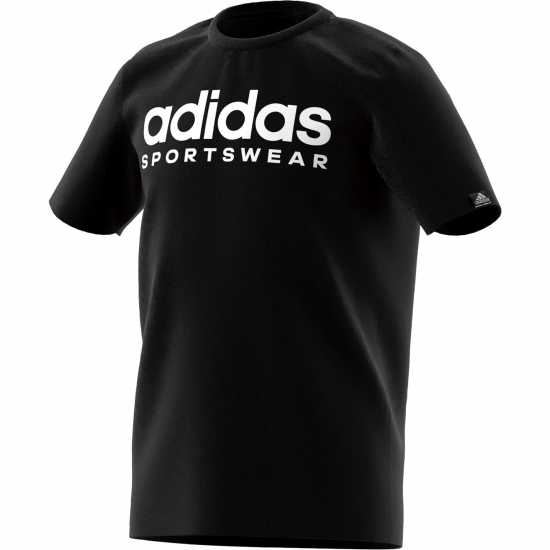 Adidas Детска Тениска Logo T Shirt Junior Black Graphic Детски тениски и фланелки