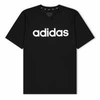 Adidas Детска Тениска Logo T Shirt Junior Blk/Wht Linear Детски тениски и фланелки
