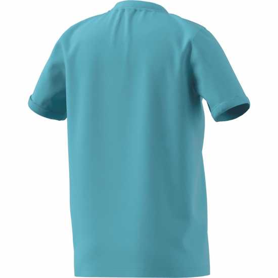 Adidas Детска Тениска Logo T Shirt Junior Aqua Детски тениски и фланелки