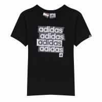 Sale Детска Тениска Adidas Logo T Shirt Junior Blk Lin Repeat Детски тениски и фланелки