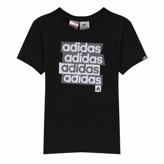 Детски тениски и фланелки Sale Детска Тениска Adidas Logo T Shirt Junior Blk Lin Repeat Sale Детска Тениска Adidas Logo T Shirt Junior Blk Lin Repeat Детски тениски и фланелки
