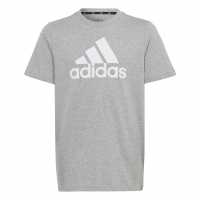 Adidas Детска Тениска Logo T Shirt Junior Gry/Wht BOS Детски тениски и фланелки