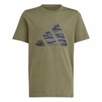 Sale Детска Тениска Adidas Logo T Shirt Junior Khaki BOS 