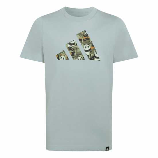 Adidas Детска Тениска Logo T Shirt Junior Panda Green 