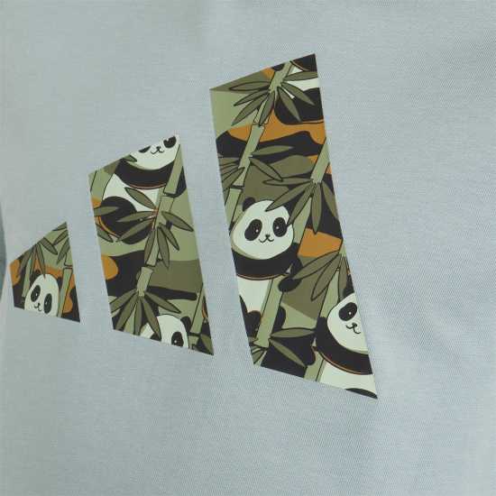 Adidas Детска Тениска Logo T Shirt Junior Panda Green 