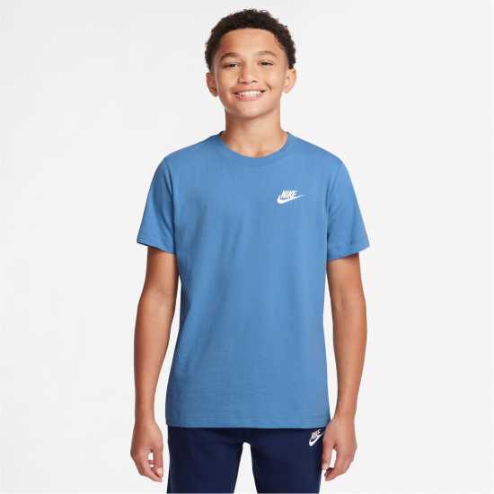 Nike Тениска Момчета Futura T Shirt Junior Boys Синьо Надвърху Детски тениски и фланелки