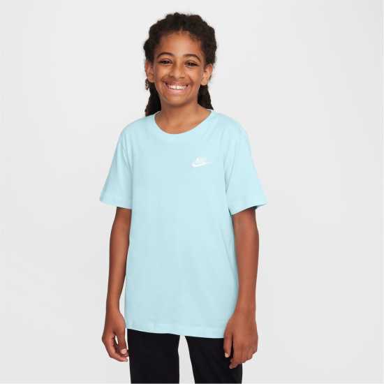 Nike Тениска Момчета Futura T Shirt Junior Boys Глакиер Син Детски тениски и фланелки