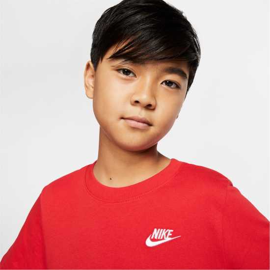 Nike Тениска Момчета Futura T Shirt Junior Boys Red/White Детски тениски и фланелки
