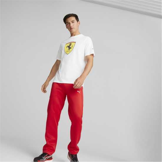 Puma Scuderia Ferrari Race Shield T-Shirt White Мъжко облекло за едри хора
