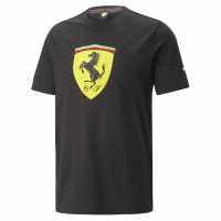 Puma Scuderia Ferrari Race Shield T-Shirt Black Мъжко облекло за едри хора