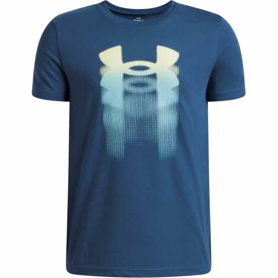 Under Armour Ua Logo Blur Ss Jn62 Blue/Fade Green 