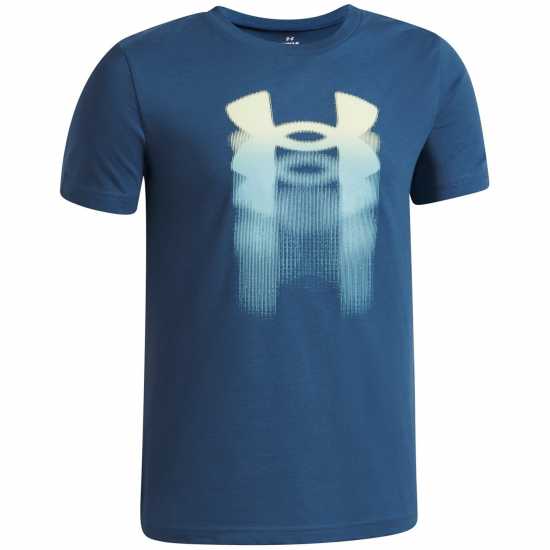 Under Armour Ua Logo Blur Ss Jn62 Blue/Fade Green 