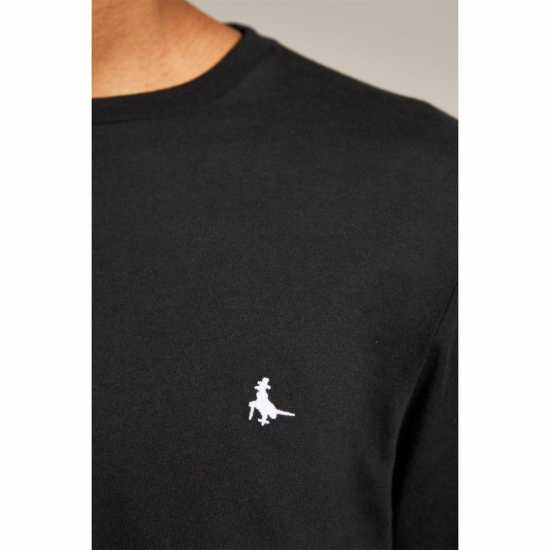 Jack Wills Sandleford T-Shirt Black Мъжко облекло за едри хора