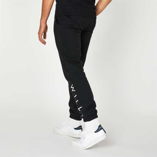 Jack Wills Wills Logo Joggers Black Мъжко облекло за едри хора