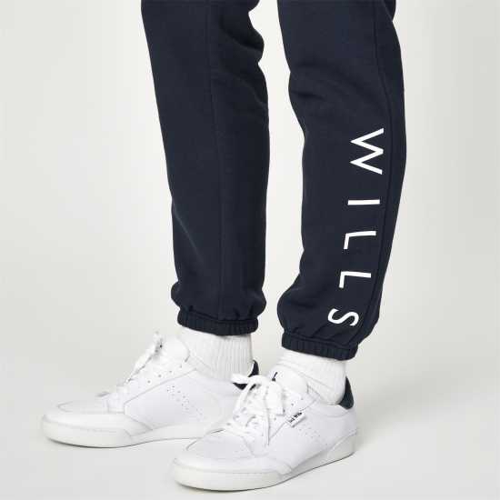 Jack Wills Wills Logo Joggers Navy Мъжко облекло за едри хора