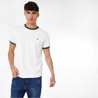 Jack Wills Pentworth Ringer T-Shirt Vintage White Мъжки ризи