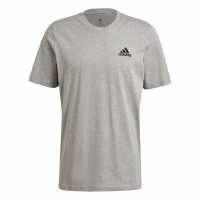 Adidas Мъжка Риза T-Shirt Mens Grey Heather SL Мъжко облекло за едри хора