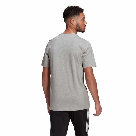 Adidas Мъжка Риза Essentials Single Jersey Linear Embroidered Logo T-Shirt Mens Grey Heather SL Мъжко облекло за едри хора