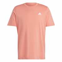 Adidas Мъжка Риза Essentials Single Jersey Linear Embroidered Logo T-Shirt Mens Coral SL Мъжко облекло за едри хора