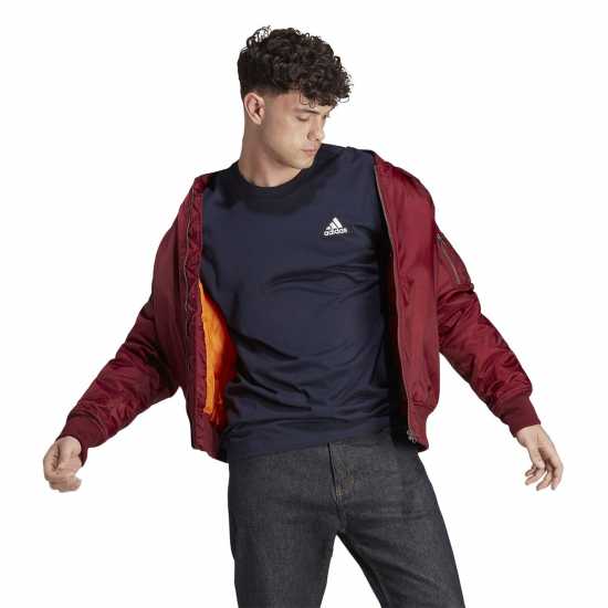 Adidas Мъжка Риза Essentials Single Jersey Linear Embroidered Logo T-Shirt Mens Navy - Мъжко облекло за едри хора
