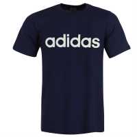 Adidas Мъжка Риза Essentials Single Jersey Linear Embroidered Logo T-Shirt Mens Navy Linear Мъжко облекло за едри хора