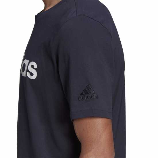 Adidas Мъжка Риза Essentials Single Jersey Linear Embroidered Logo T-Shirt Mens Navy Linear Мъжко облекло за едри хора