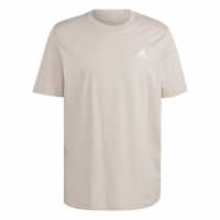 Adidas Мъжка Риза Essentials Single Jersey Linear Embroidered Logo T-Shirt Mens Taupe SL Мъжко облекло за едри хора