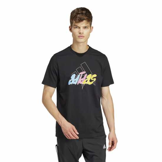 Adidas Мъжка Риза Essentials Single Jersey Linear Embroidered Logo T-Shirt Mens Black Illus BOS Мъжко облекло за едри хора