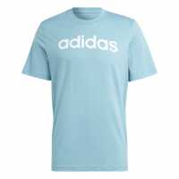 Adidas Мъжка Риза Essentials Single Jersey Linear Embroidered Logo T-Shirt Mens Pre Blue Lin Мъжко облекло за едри хора
