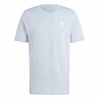 Adidas Мъжка Риза Essentials Single Jersey Linear Embroidered Logo T-Shirt Mens Wonder Blue SL Мъжко облекло за едри хора