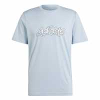 Adidas Мъжка Риза Essentials Single Jersey Linear Embroidered Logo T-Shirt Mens Blue Illustrate Мъжко облекло за едри хора