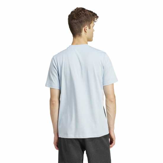 Adidas Мъжка Риза Essentials Single Jersey Linear Embroidered Logo T-Shirt Mens Blue Illustrate Мъжко облекло за едри хора