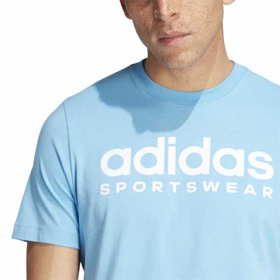 Adidas Мъжка Риза Essentials Single Jersey Linear Embroidered Logo T-Shirt Mens Burst Blue SPW Мъжко облекло за едри хора