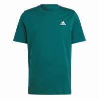 Adidas Мъжка Риза Essentials Single Jersey Linear Embroidered Logo T-Shirt Mens Green SL Мъжко облекло за едри хора