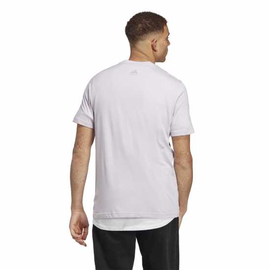 Adidas Мъжка Риза Essentials Single Jersey Linear Embroidered Logo T-Shirt Mens Silver Linear Мъжко облекло за едри хора