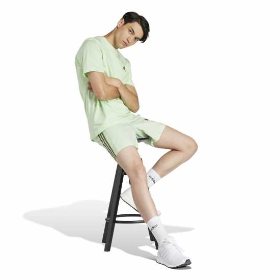 Adidas Мъжка Риза Essentials Single Jersey Linear Embroidered Logo T-Shirt Mens Green Spark SL Мъжко облекло за едри хора
