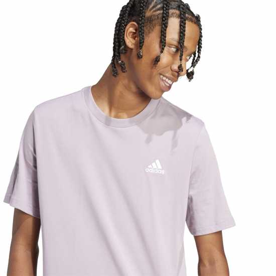 Adidas Мъжка Риза Essentials Single Jersey Linear Embroidered Logo T-Shirt Mens Preloved Fig SL Мъжко облекло за едри хора