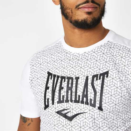 Everlast Geo Print T-Shirt White Мъжко облекло за едри хора
