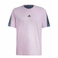 Adidas Мъжка Тениска 3 Stripe T Shirt Mens Bliss Lilac Мъжки ризи