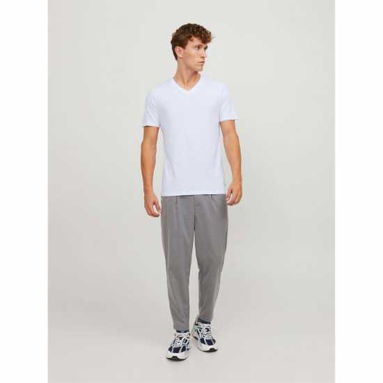 Мъжка Риза Jack And Jones 2-Pack V-Neck T-Shirt Mens White Мъжка Риза Jack And Jones 2-Pack V-Neck T-Shirt Mens White