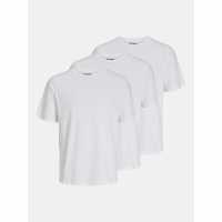 Мъжка Риза Jack And Jones 3-Pack Under Crew T-Shirt Mens White Jack and Jones 3-pack Under Crew T-Shirt Mens White