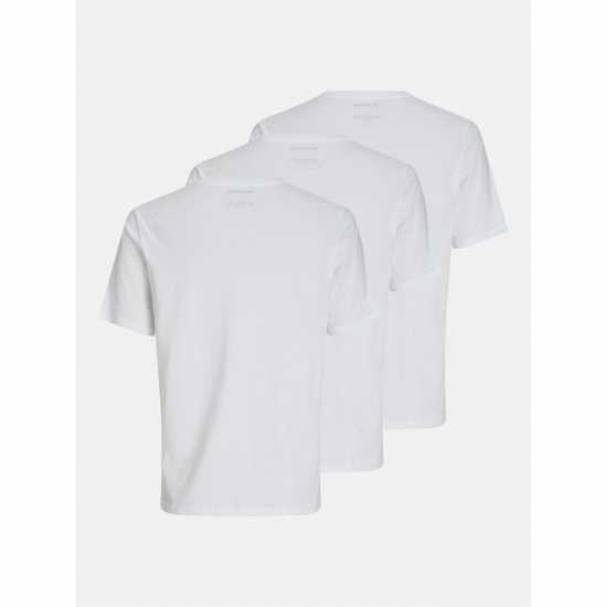 Мъжка Риза Jack And Jones 3-Pack Under Crew T-Shirt Mens White Jack and Jones 3-pack Under Crew T-Shirt Mens White