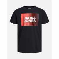 Мъжка Риза Jack And Jones Logo Play Short Sleeve T-Shirt Mens Black 