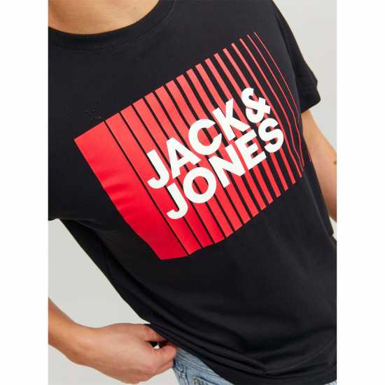 Мъжка Риза Jack And Jones Logo Play Short Sleeve T-Shirt Mens Black 