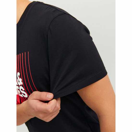 Мъжка Риза Jack And Jones Logo Play Short Sleeve T-Shirt Mens Black 