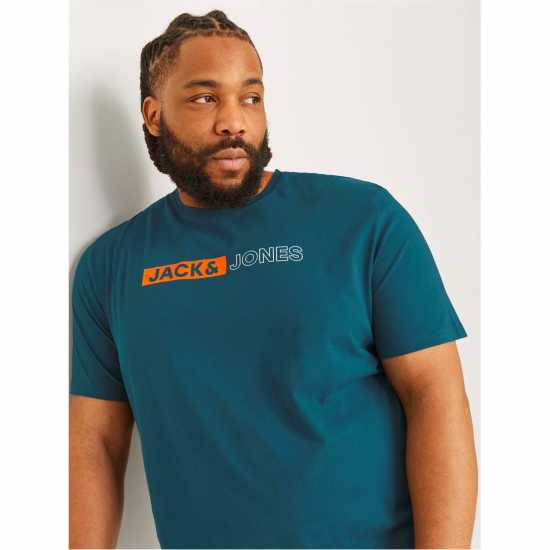 Jack And Jones Jack Corp Logo T-Shirt Plus Size Mens Deep Teal 