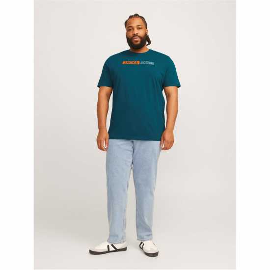 Jack And Jones Jack Corp Logo T-Shirt Plus Size Mens Deep Teal 